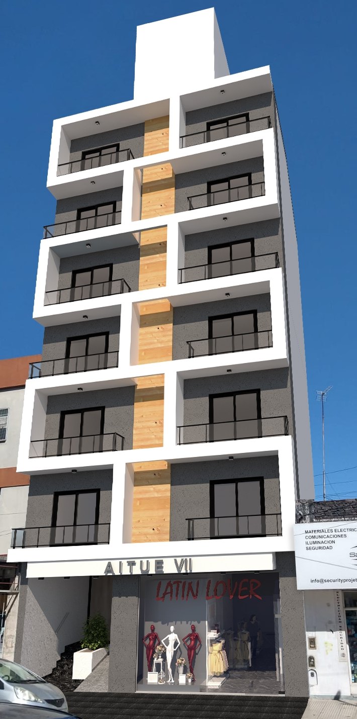 Fachada de Aitue VII con cada departamento marcado